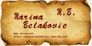 Marina Belaković vizit kartica